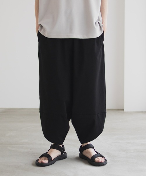 NAVY パンツ 洗濯してもすぐ乾く接触冷感ドライサルエルパンツ