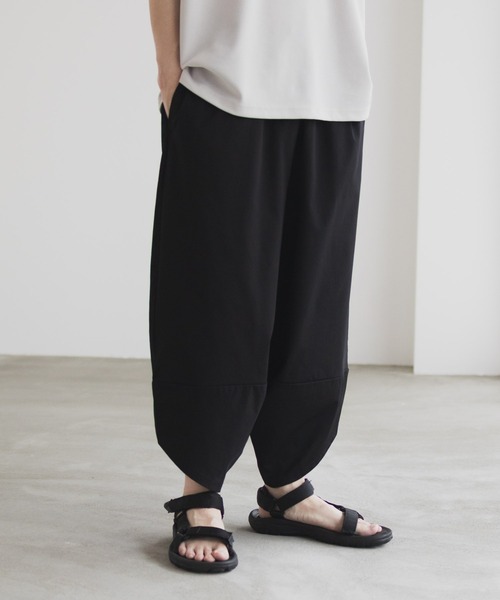 ネイビー サルエルパンツ ドローストリング付き NAVY（ファッション） パンツ 洗濯してもすぐ乾く接触冷感ドライ