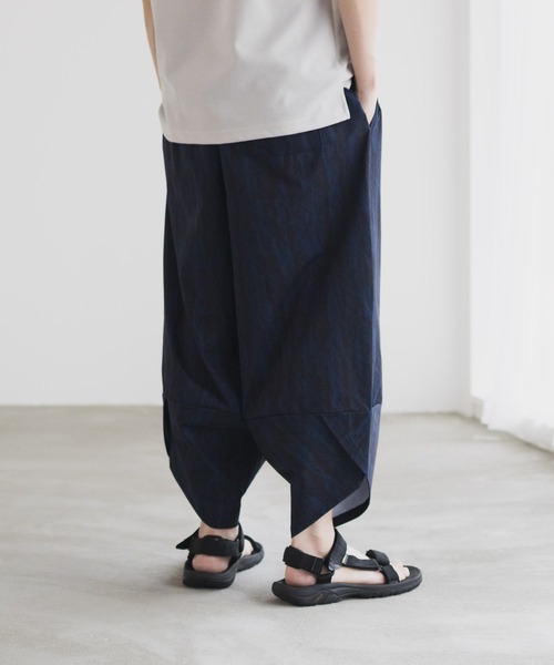 NAVY パンツ 洗濯してもすぐ乾く接触冷感ドライサルエルパンツ