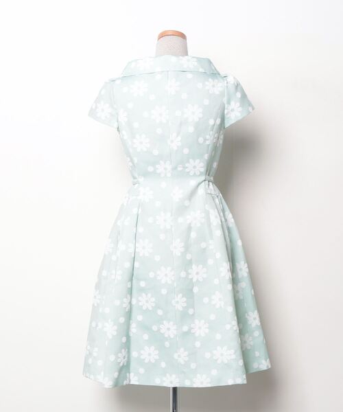 M'S GRACY 半袖ワンピース M'S GRACY 「M'S GRACY」 花柄半袖ワンピース 36 グリーン