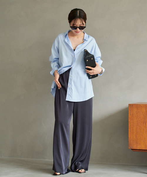 Plage プラージュ　Satin Relaxパンツ　ブラック　美品 Washer Linen Relax パンツ（その他パンツ）｜Plage（プラージュ