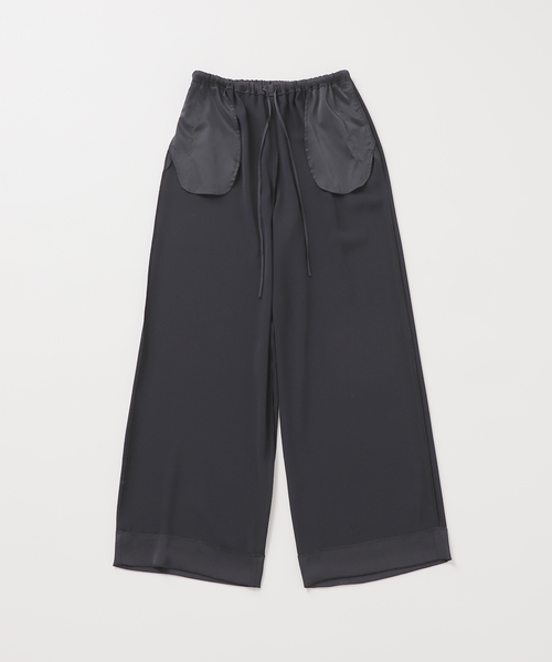 プラージュ　サテンリラックスワイドパンツ 38 キレイめストレートパンツ　黒 plage パンツ dull satin relax レディース : ZOZOTOWN Yahoo!店