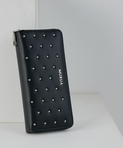 MURUA（ムルーア） 財布 ラウンドファスナー長財布 MR-W1371 スタッズ