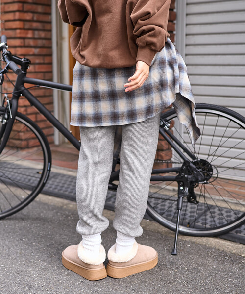 柄入りのリブ FREAK'S STORE（フリークスストア） パンツ 限定展開 リブ ニット