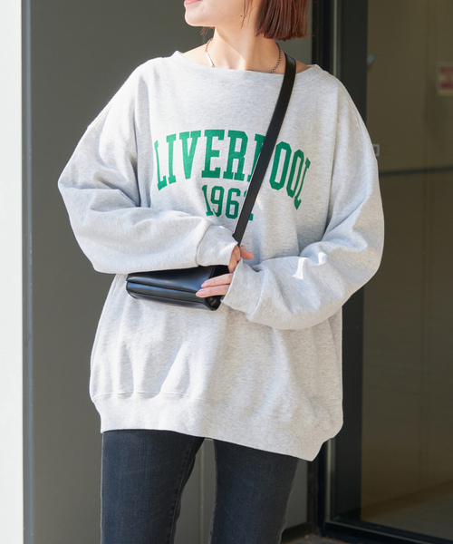 新品Spick&Span スピックアンドスパン ルーズロゴスウェット グレー Spick＆Span（スピック アンド スパン） 「Spick & Span」 スウェット