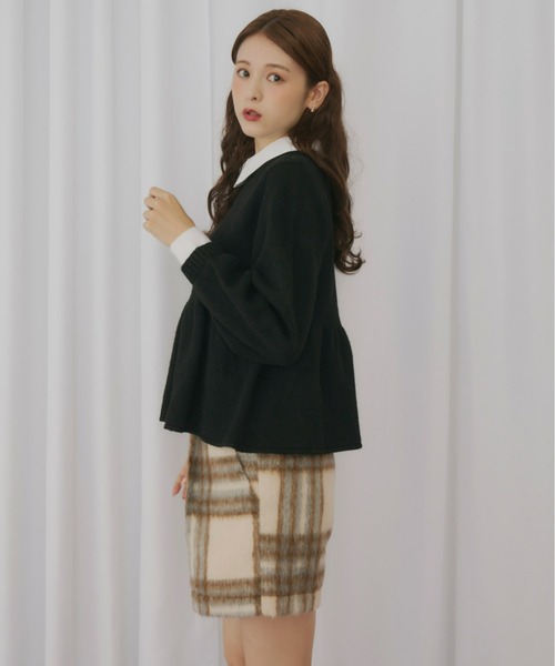 Olu.（オルドット） ニット セーター シャツドッキングペプラムニット