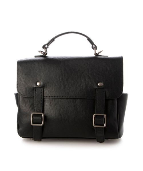 OMMO 黒 ボディバッグ　2wayショルダーバッグ Tomieco（トミエコ） ショルダーバッグ バッグ LEATHER 羊革スクエア
