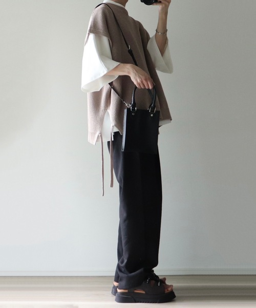 「LILL」 半袖ニット L サックスブルー メンズ