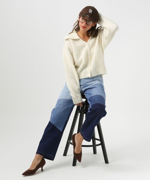 「BAYFLOW」 加工デニムパンツ SMALL ブラック レディース