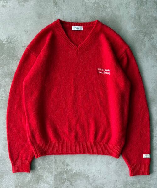ffein セーター ニット 「FFEIN（フェイン）」ワンポイントVネック 
