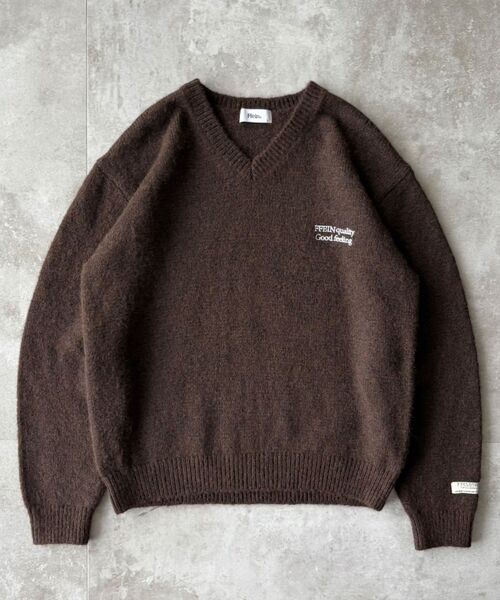 ffein セーター ニット 「FFEIN（フェイン）」ワンポイントVネック 