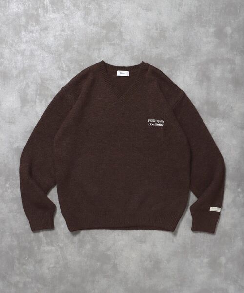ffein セーター ニット 「FFEIN（フェイン）」ワンポイントVネック 