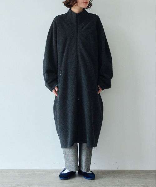 新品未使用 Yuni コクーンシルエット ウールコート クロ yuni コート アウター コットンウールカシミアボア コクーンコート