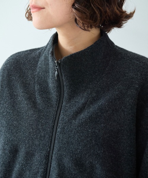 yuni コート アウター コットンウールカシミアボア コクーンコート