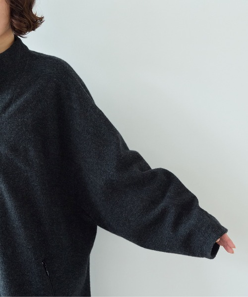 yuni コート アウター コットンウールカシミアボア コクーンコート