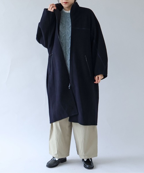 yuni コート アウター コットンウールカシミアボア コクーンコート