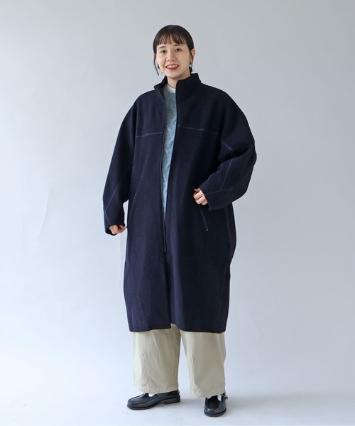 yuni コート アウター コットンウールカシミアボア コクーンコート