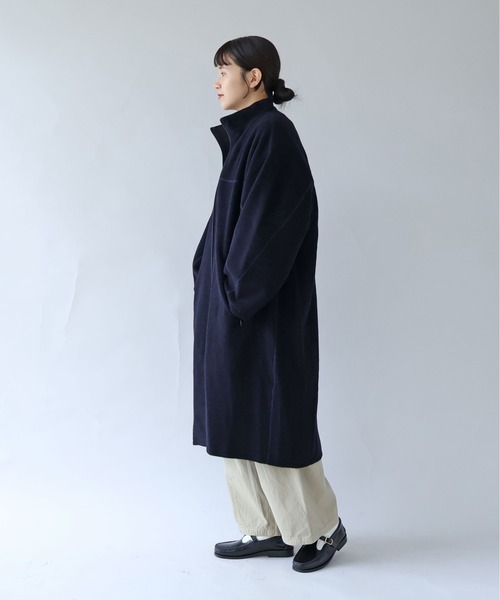 yuni コート アウター コットンウールカシミアボア コクーンコート