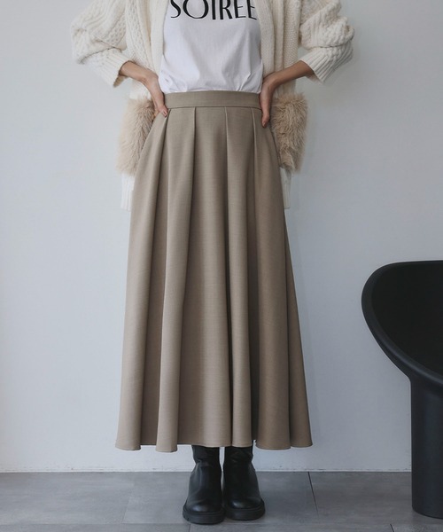 ELFRANK スカート タックフレアロングスカート : ZOZOTOWN Yahoo!店