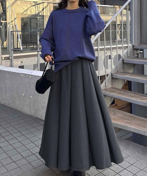 ELFRANK スカート タックフレアロングスカート : ZOZOTOWN Yahoo!店