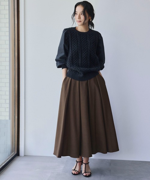 ELFRANK スカート 「2025AW」タックフレアロングスカート : ZOZOTOWN
