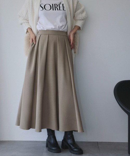 ELFRANK スカート タックフレアロングスカート : ZOZOTOWN Yahoo!店