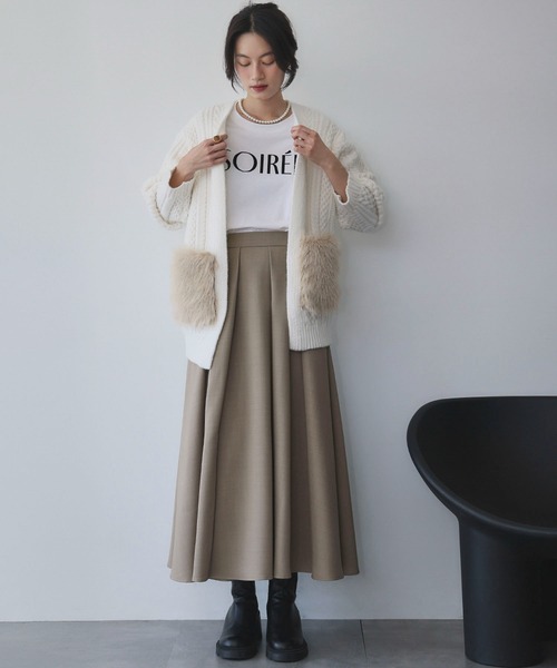 ELFRANK スカート タックフレアロングスカート : ZOZOTOWN Yahoo!店