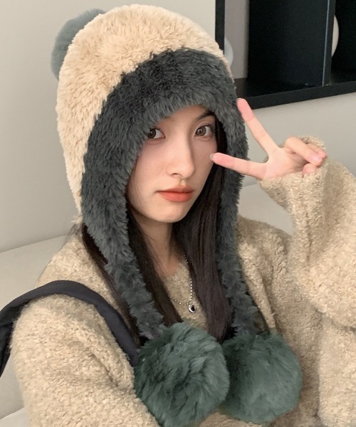 shoppinggo ニット帽 ニットキャップ 帽子 ポンポン ふわもこ 柔らか