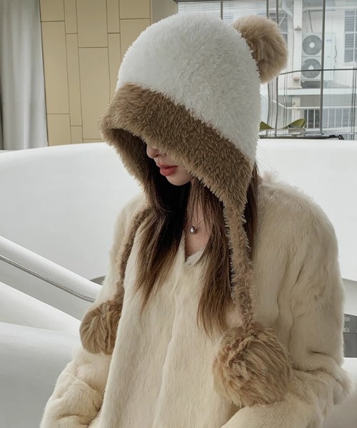shoppinggo ニット帽 ニットキャップ 帽子 ポンポン ふわもこ 柔らか