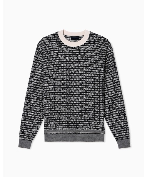 伊製 アルマーニ ARMANI COLLEZIONI メリノウール セーター EMPORIO ARMANI (エンポリオアルマーニ) ウール100％ 無地