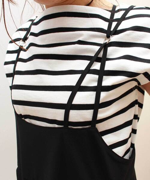 「TIENS ecoute」 サロペットスカート MEDIUM ブラック レディース_画像9