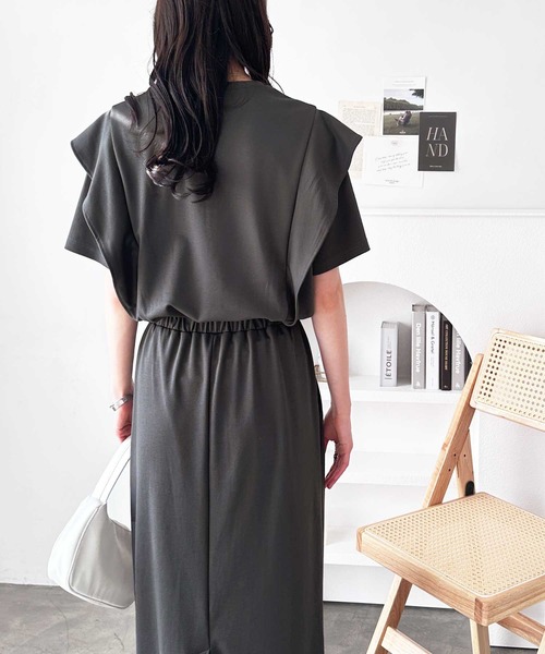 「GeeRA」 半袖ワンピース MEDIUM ホワイト×ブラック レディース_画像7