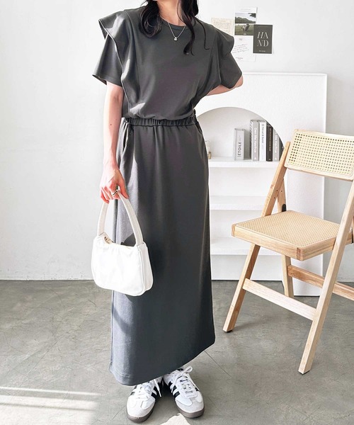 「GeeRA」 半袖ワンピース MEDIUM ホワイト×ブラック レディース_画像9