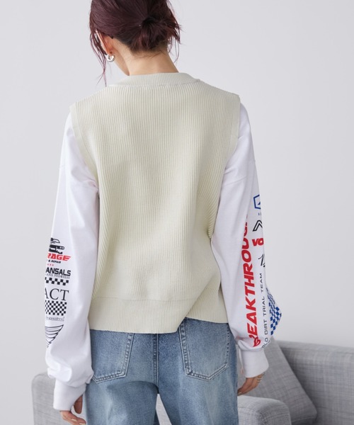 「Auntie Rosa Holiday」 ニットベスト FREE アイボリー レディース_画像6