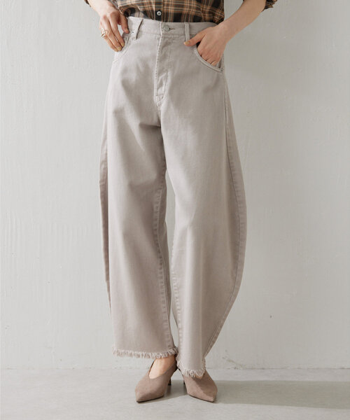 「Whim Gazette」 デニムパンツ 40 ベージュ レディース_画像2