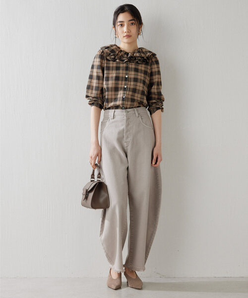 「Whim Gazette」 デニムパンツ 40 ベージュ レディース_画像5