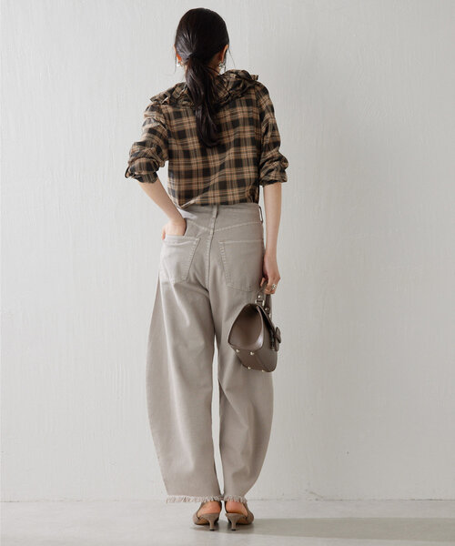 「Whim Gazette」 デニムパンツ 40 ベージュ レディース_画像8