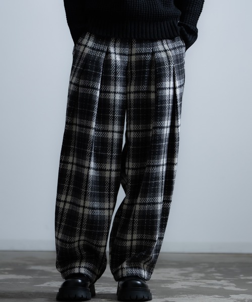 improves（インプローブス） スラックス チェック ワイドパンツ メンズ