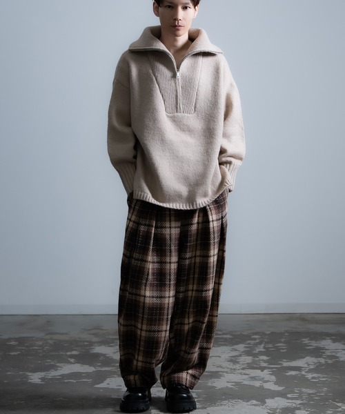 improves（インプローブス） スラックス チェック ワイドパンツ メンズ