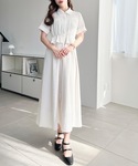 シャツワンピース ビスチェデザインシャツワンピースの詳細画像1
