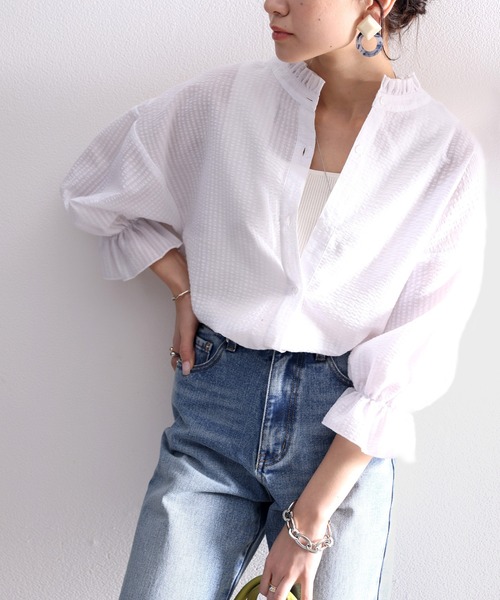 「classicalelf」 7分袖ブラウス X-LARGE グリーン レディース_画像2