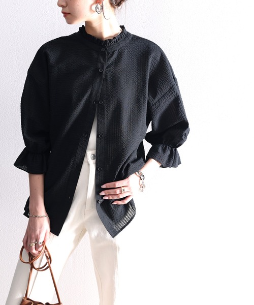 「classicalelf」 7分袖ブラウス X-LARGE グリーン レディース_画像7
