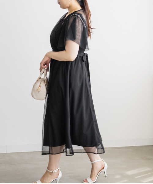 「CLETTE」 半袖ワンピース 4L ブラック レディース_画像8