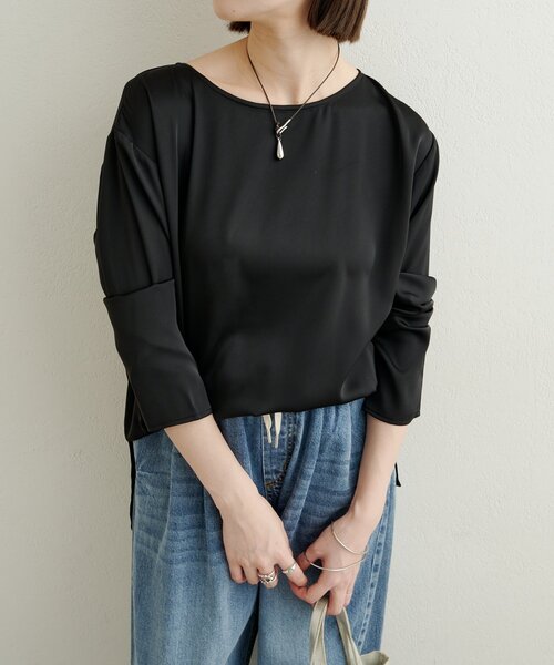 lohenローヘン LOHEN ベビーサテンTシャツブラウス ブラック ベビー