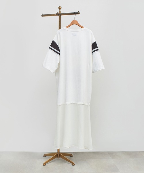 「OKIRAKU」 7分袖ワンピース「ROSE BUDコラボ」 ONE SIZE ホワイト レディース_画像6