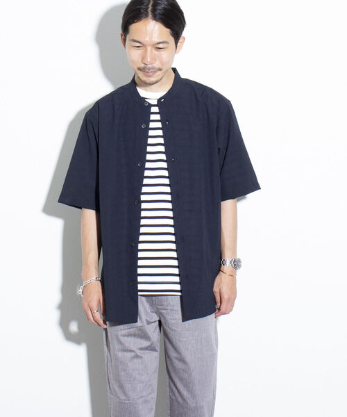 「GLOSTER」 半袖シャツ M オリーブ メンズ_画像9