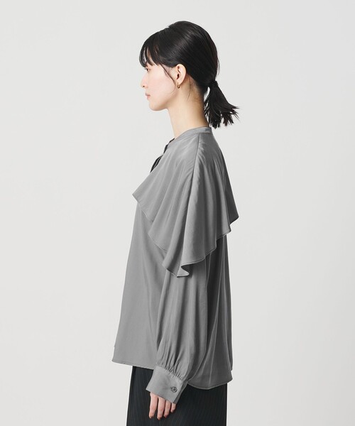 UNITED ARROWS ミニマルフリルシャツ 55SL グレー UNITED ARROWS ミニマルフリルシャツ 55SL グレー 【公式通販】