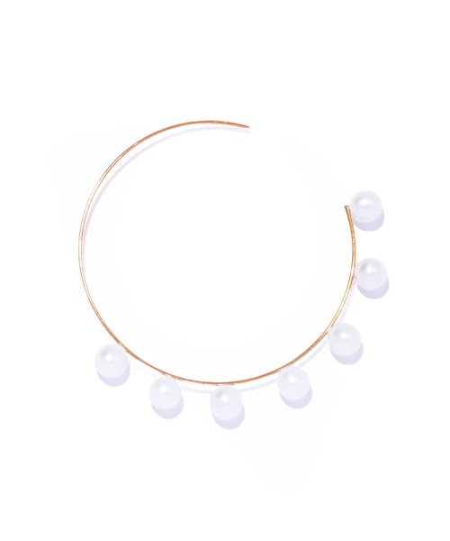 ピアス 「les bonbon」flotter pearl hoop pierce M/フロテ パール フープ ピアス M　両耳 レディースの画像