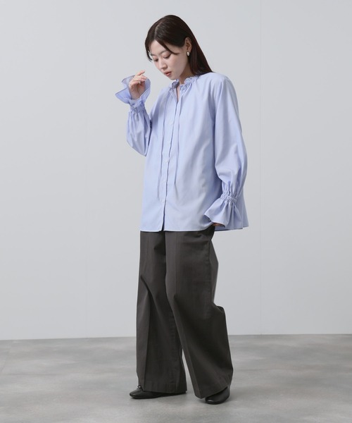 NAVY ブラウス シャツ 袖フリルブラウス レディース : ZOZOTOWN Yahoo