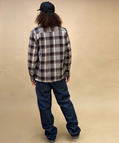 「VOLCOM」 長袖ポロシャツ S ホワイト×グレー メンズ_画像6